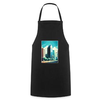 Fresno California Cali Vintage Travel Poster WPA - Cooking Apron - black - Front - AI Model Male 185 dark (185cm)