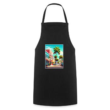 Port St Lucie Beach Floride Affiche de voyage Vintage - Tablier de cuisine - noir - Devant - AI Model Male 185 dark (185cm)