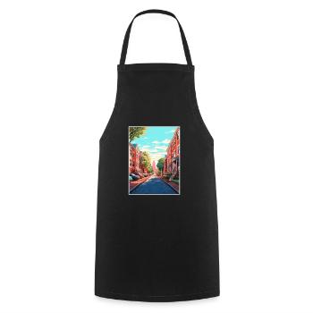 Philadelphia Pennsylvania Vintage Travel Poster - Cooking Apron - black - Front - AI Model Male 185 dark (185cm)