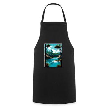 Silver Springs State Park Vintage Travel Poster - Cooking Apron - black - Front - AI Model Male 185 dark (185cm)