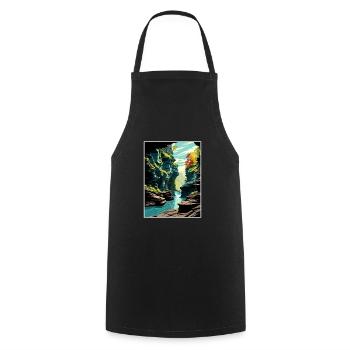 Watkins Glen State Park New York Affiche de voyage - Tablier de cuisine - noir - Devant - AI Model Male 185 dark (185cm)