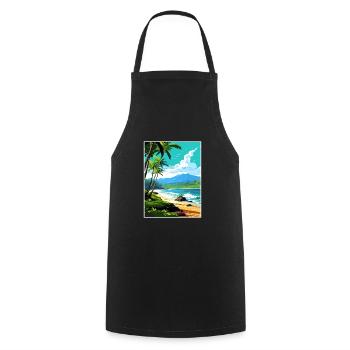 Waianapanapa Hawaï Vintage voyage affiche Souvenir - Tablier de cuisine - noir - Devant - AI Model Male 185 dark (185cm)