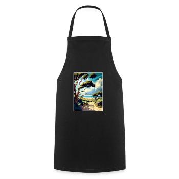 Carpinteria préserver Vintage voyage affiche WPA Art - Tablier de cuisine - noir - Devant - AI Model Male 185 dark (185cm)