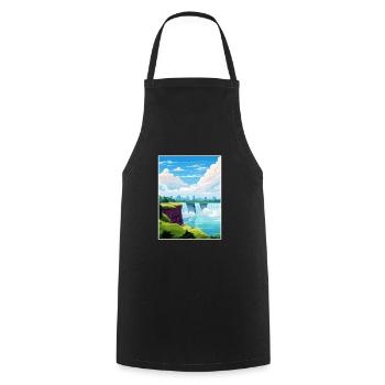 Niagara Falls Kanada Vintage Reiseposter WPA Kunst - Kochschürze - Schwarz - Vorne - AI Model Male 185 dark (185cm)
