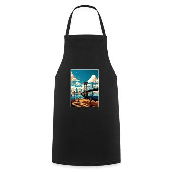 Jacksonville Florida Vintage Travel Poster WPA Art - Cooking Apron - black - Front - AI Model Male 185 dark (185cm)