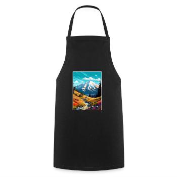 Mount Baldy Texas Vintage Travel Poster Souvenir - Cooking Apron - black - Front - AI Model Male 185 dark (185cm)