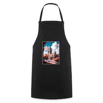 San Antonio Texas Vintage Travel Poster Souvenir - Cooking Apron - black - Front - AI Model Male 185 dark (185cm)