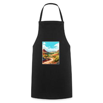Mont Scott Texas Vintage voyage affiche Souvenir - Tablier de cuisine - noir - Devant - AI Model Male 185 dark (185cm)