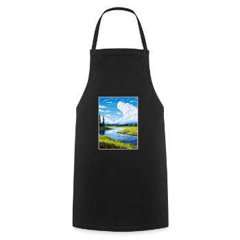 Chena lac Alaska Vintage voyage affiche Souvenir - Tablier de cuisine - noir - Devant - AI Model Male 185 dark (185cm)