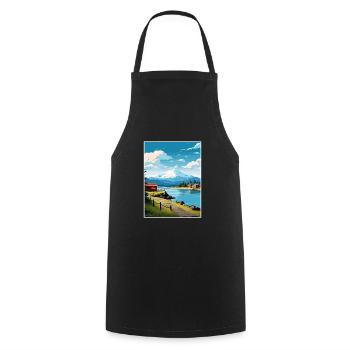 Petersburg Alaska Vintage voyage affiche Souvenir - Tablier de cuisine - noir - Devant - AI Model Male 185 dark (185cm)