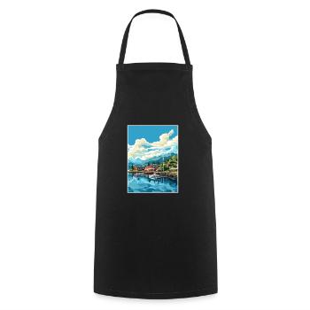 Ketchikan Alaska Vintage voyage affiche Souvenir - Tablier de cuisine - noir - Devant - AI Model Male 185 dark (185cm)