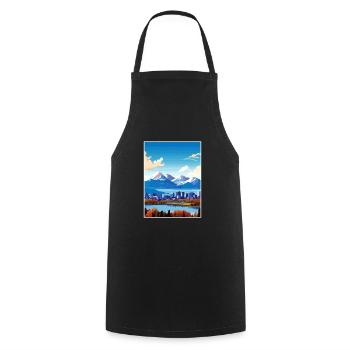 Anchorage Alaska Vintage voyage affiche Souvenir - Tablier de cuisine - noir - Devant - AI Model Male 185 dark (185cm)