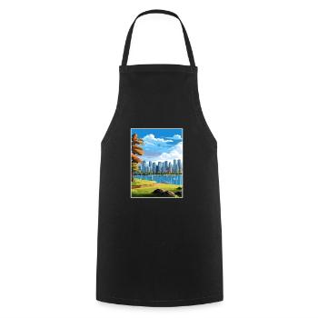 Vancouver Canada Vintage voyage affiche Souvenir - Tablier de cuisine - noir - Devant - AI Model Male 185 dark (185cm)