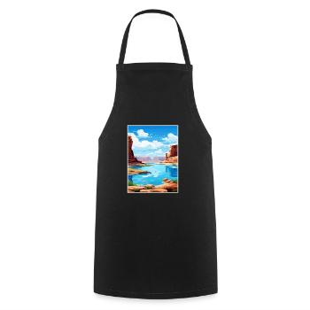 Lac Powell Utah Vintage voyage affiche Souvenir - Tablier de cuisine - noir - Devant - AI Model Male 185 dark (185cm)