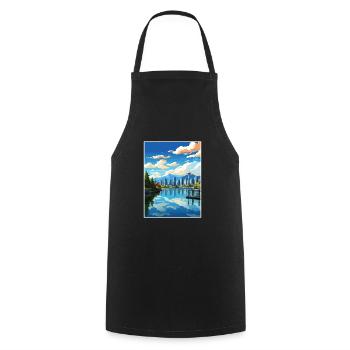 Vancouver Canada Vintage voyage affiche Souvenir - Tablier de cuisine - noir - Devant - AI Model Male 185 dark (185cm)