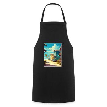 Fort Myers Florida Vintage Travel Poster Souvenir - Cooking Apron - black - Front - AI Model Male 185 dark (185cm)