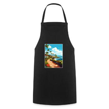 Kailua Kona Hawaii Vintage Travel Poster Souvenir - Cooking Apron - black - Front - AI Model Male 185 dark (185cm)