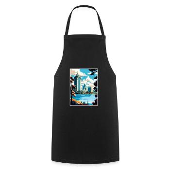 Oakland California Vintage Travel Poster Souvenir - Cooking Apron - black - Front - AI Model Male 185 dark (185cm)
