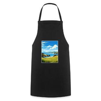 Bay Of Islands Neuseeland Vintage Reiseposter - Kochschürze - Schwarz - Vorne - AI Model Male 185 dark (185cm)