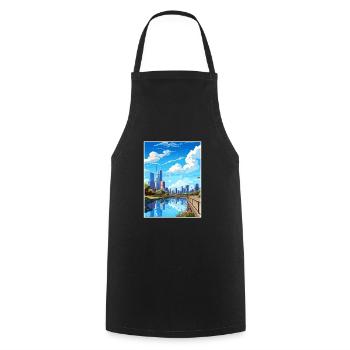 Melbourne Australien Deko Vintage Reiseposter WPA - Kochschürze - Schwarz - Vorne - AI Model Male 185 dark (185cm)