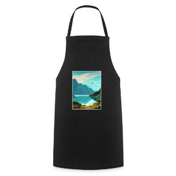 Milford Sound Neuseeland Vintage Reiseposter - Kochschürze - Schwarz - Vorne - AI Model Male 185 dark (185cm)