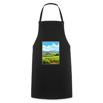 Yarra Valley Australia Vintage Travel Poster WPA - Cooking Apron - black - Front - AI Model Male 185 dark (185cm)