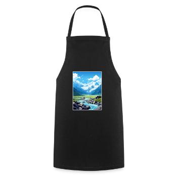 Fox Glacier Nouvelle-Zélande Vintage Travel Poster WPA - Tablier de cuisine - noir - Devant - AI Model Male 185 dark (185cm)