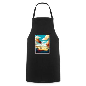 Hunter Valley Australia Vintage Travel Poster WPA - Cooking Apron - black - Front - AI Model Male 185 dark (185cm)