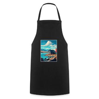 Lake Tekapo Neuseeland Vintage Reiseposter WPA - Kochschürze - Schwarz - Vorne - AI Model Male 185 dark (185cm)