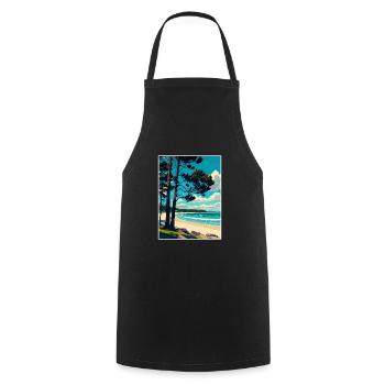 Manly Beach Australien Vintage Reiseposter WPA - Kochschürze - Schwarz - Vorne - AI Model Male 185 dark (185cm)