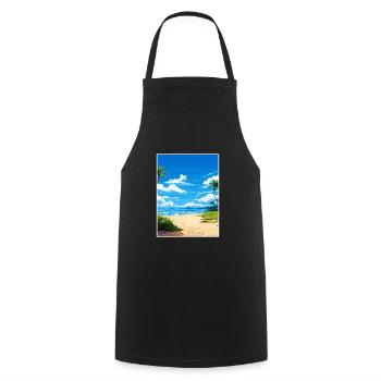 Cable Beach Australien Vintage Reiseposter WPA - Kochschürze - Schwarz - Vorne - AI Model Male 185 dark (185cm)