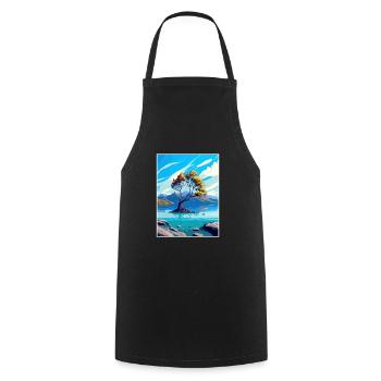 Lake Wanaka Neuseeland Vintage Reiseposter WPA - Kochschürze - Schwarz - Vorne - AI Model Male 185 dark (185cm)