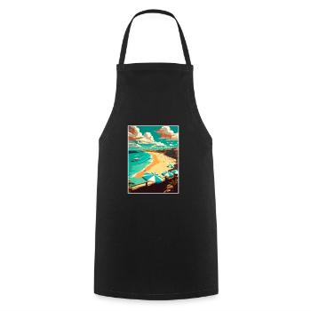 Bondi Beach Australien Vintage Reiseposter WPA - Kochschürze - Schwarz - Vorne - AI Model Male 185 dark (185cm)