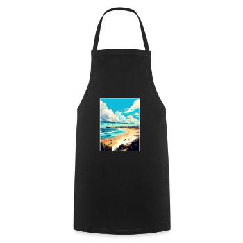 Newcastle Beach Australia Vintage Travel Poster - Cooking Apron - black - Front - AI Model Male 185 dark (185cm)