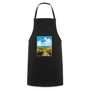 Wairarapa Wine Region New Zealand Travel Poster - Cooking Apron - black - Front - AI Model Male 185 dark (185cm)