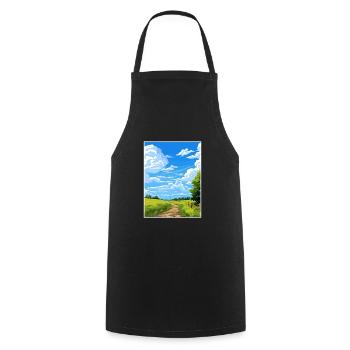 Hauraki Rail Trail New Zealand Travel Poster - Cooking Apron - black - Front - AI Model Male 185 dark (185cm)