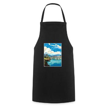 Wellington Waterfront Neuseeland Reiseposter - Kochschürze - Schwarz - Vorne - AI Model Male 185 dark (185cm)