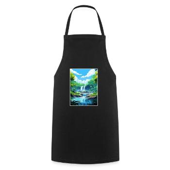 Daintree Rainforest Australie déco affiche de voyage - Tablier de cuisine - noir - Devant - AI Model Male 185 dark (185cm)