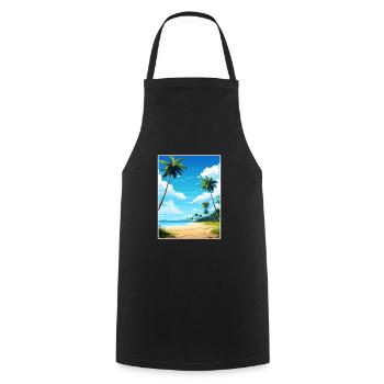 Parc national de l’île Cocos Costa Rica Souvenir - Tablier de cuisine - noir - Devant - AI Model Male 185 dark (185cm)