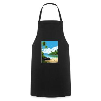 Parc national de l’île Cocos Costa Rica Souvenir - Tablier de cuisine - noir - Devant - AI Model Male 185 dark (185cm)