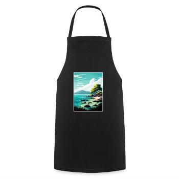 Cairns Australie Vintage voyage affiche Souvenir - Tablier de cuisine - noir - Devant - AI Model Male 185 dark (185cm)
