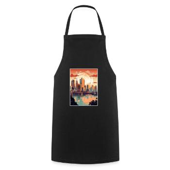 Brisbane Australien Vintage Reiseposter Souvenir - Kochschürze - Schwarz - Vorne - AI Model Male 185 dark (185cm)
