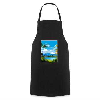 Cairns Australie Vintage voyage affiche Souvenir - Tablier de cuisine - noir - Devant - AI Model Male 185 dark (185cm)