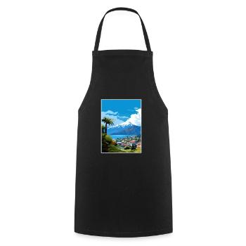 Nelson Neuseeland Vintage Reiseposter Souvenir - Kochschürze - Schwarz - Vorne - AI Model Male 185 dark (185cm)