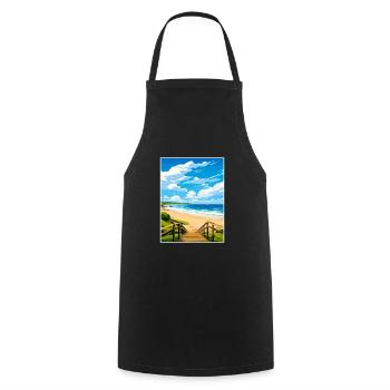 Byron Bay Australie Vintage voyage affiche Souvenir - Tablier de cuisine - noir - Devant - AI Model Male 185 dark (185cm)
