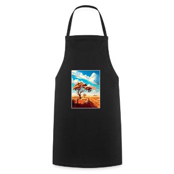 Outback Au Australie Vintage voyage affiche WPA Art - Tablier de cuisine - noir - Devant - AI Model Male 185 dark (185cm)