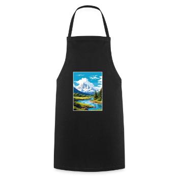 San Martin De Los Andes Vintage voyage affiche WPA - Tablier de cuisine - noir - Devant - AI Model Male 185 dark (185cm)