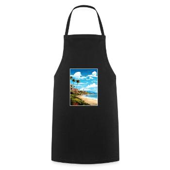 Heilige Teresa Costa Rica Vintage Reiseposter WPA - Kochschürze - Schwarz - Vorne - AI Model Male 185 dark (185cm)