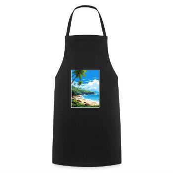 Manuel Antonio Beach Costa Rica Affiche de voyage - Tablier de cuisine - noir - Devant - AI Model Male 185 dark (185cm)