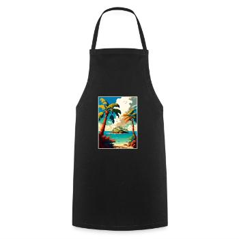 Bahamas Caribbean Vintage Travel Poster Souvenir - Cooking Apron - black - Front - AI Model Male 185 dark (185cm)